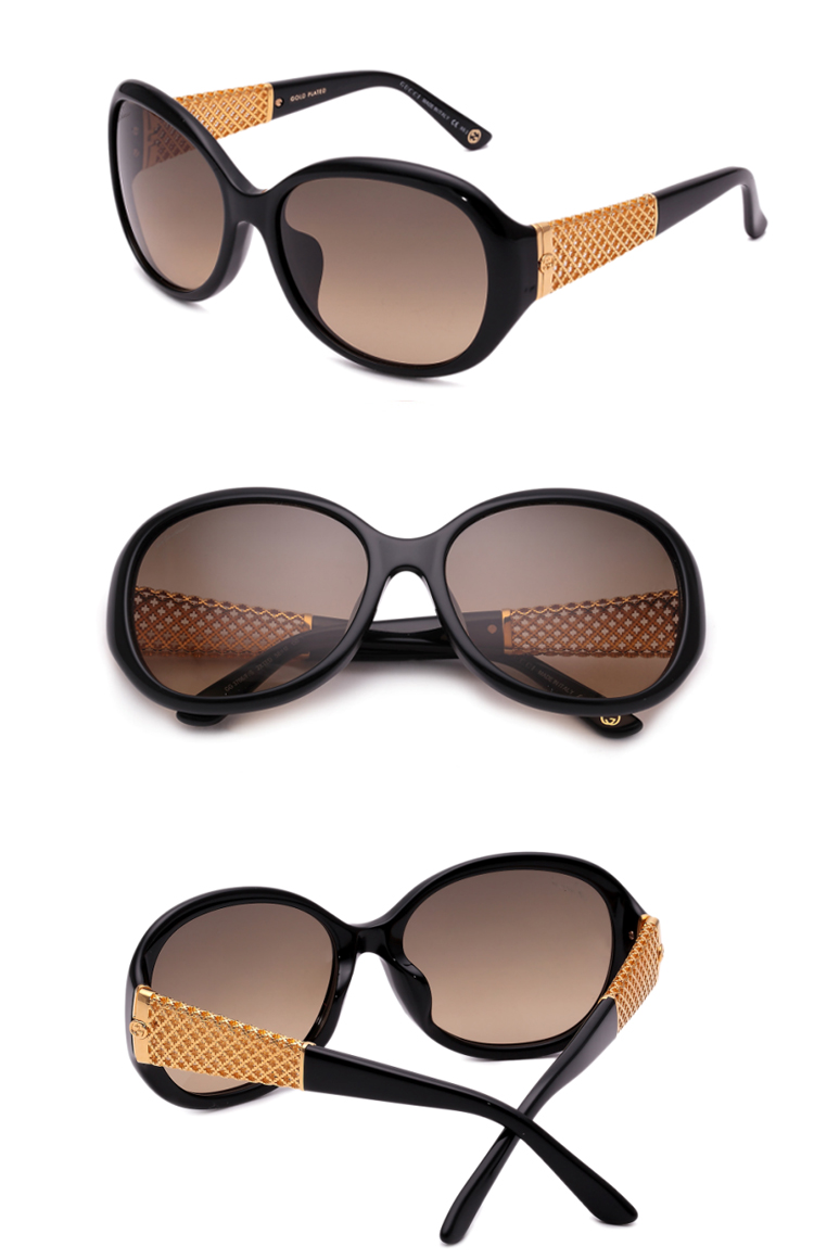gucci/古驰太阳镜 gg3706/f/s 2xted黑框李冰冰海报款女式墨镜 镜腿