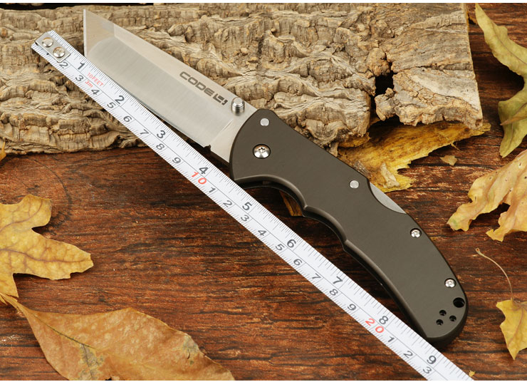 美国cold steel冷钢 code 4 铝合金手柄几何刀头缎面折刀