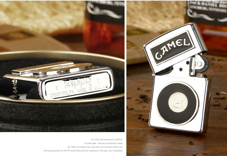 zippo打火机 骆驼黑8圆筒礼盒包装 94年生产