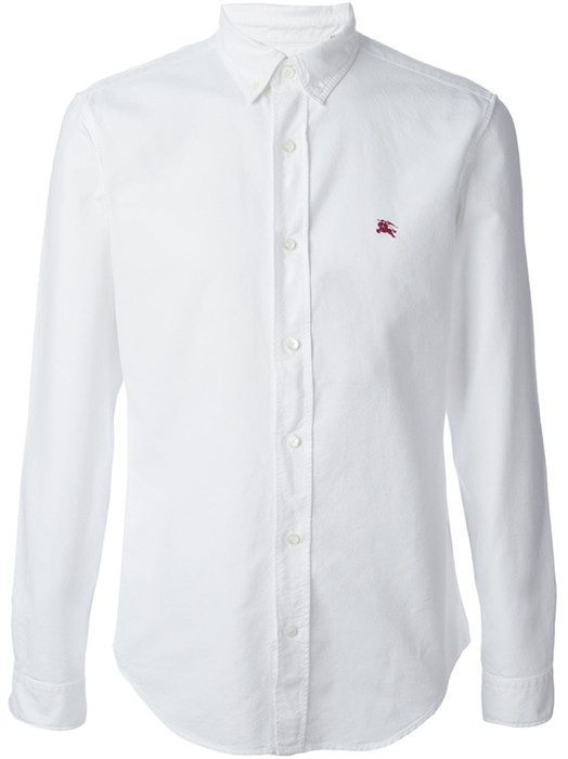 burberry/博柏利 刺绣标志男士衬衫 白色 s