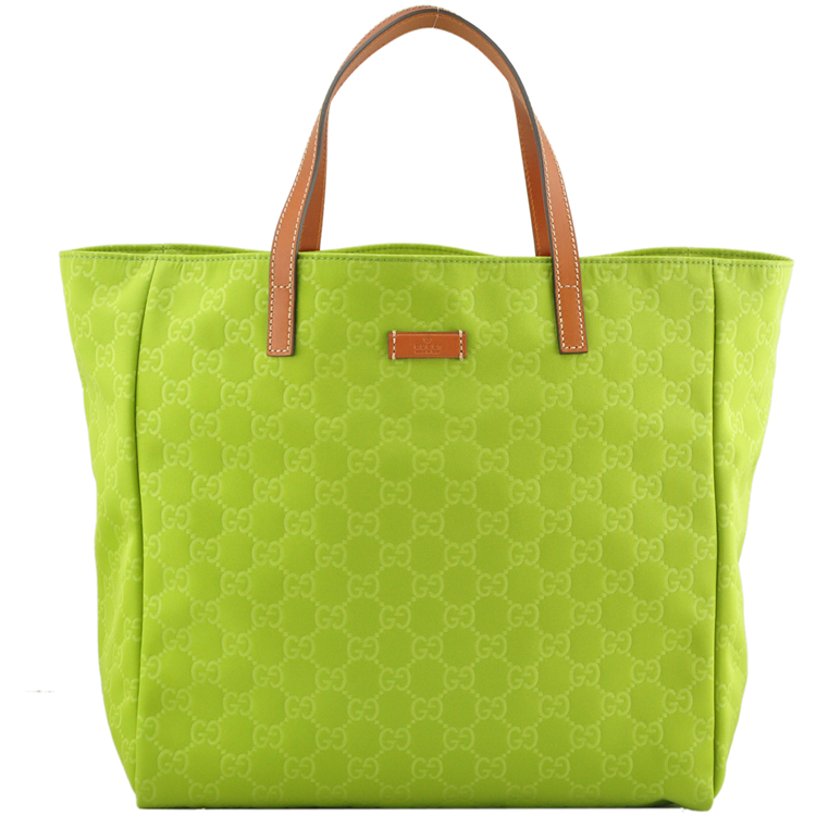 gucci/古驰*新款苹果绿色女士尼龙双g轧花单肩包282439