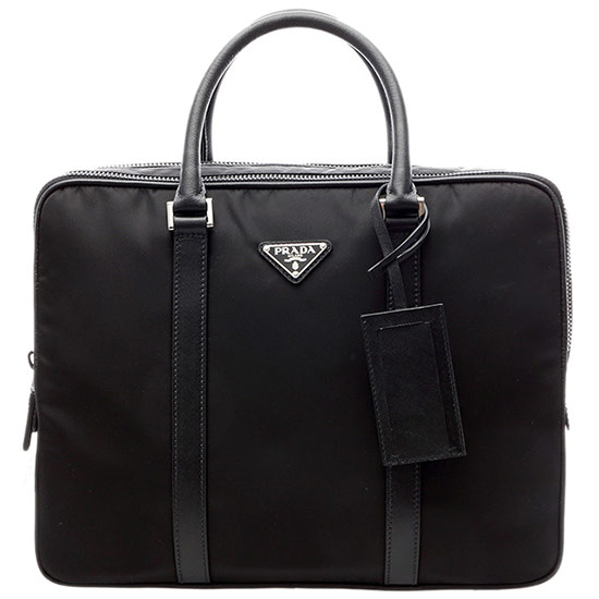 prada/普拉达 黑色男士帆布经典手提公文包 黑色